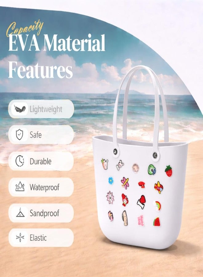 RAMNATH IMPEX Women Stylish EVA Silicone Tote Bag with Cute Charms | | Large Capacity Waterproof Lightweight Handbag | Beach Bag, Shoulder Bag, Shopping Bag, Travel Tote, Daily Use Fashion Bag for Girls & Ladies. - Image 5